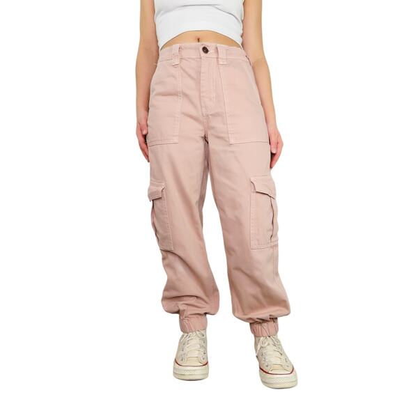 BDG Urban Outfitters Pink Denim Baggy Cargo Jogger Pants Size 27 - Picture 8 of 11